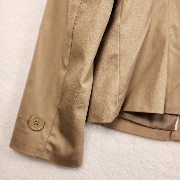Worthington Women's Sz 16 Tan Classic Blazer Two Button Tailored Cotton Blend - Picture 12 of 12